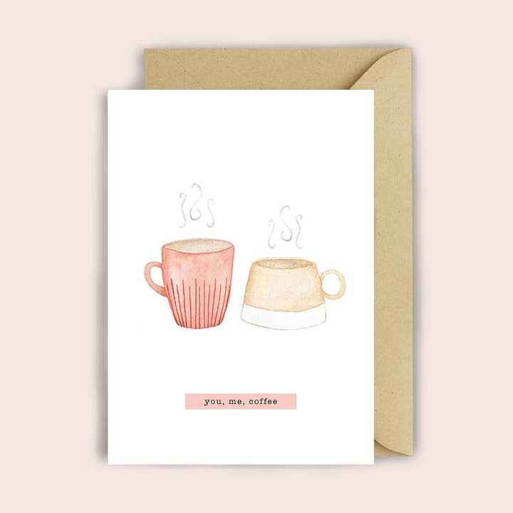 Biglietto pieghevole Coffee Date formato A6 per la vendita all'ingrosso da parte di luvter paper