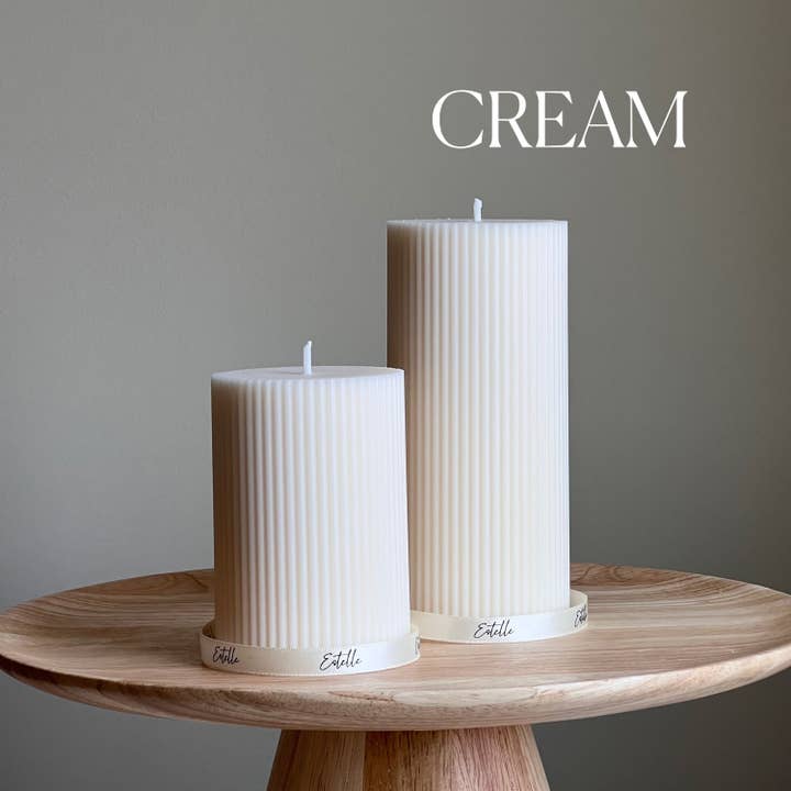 Estelle Studio - Wholesale Pillar Candle - Ribbed Pillar Candle Set2