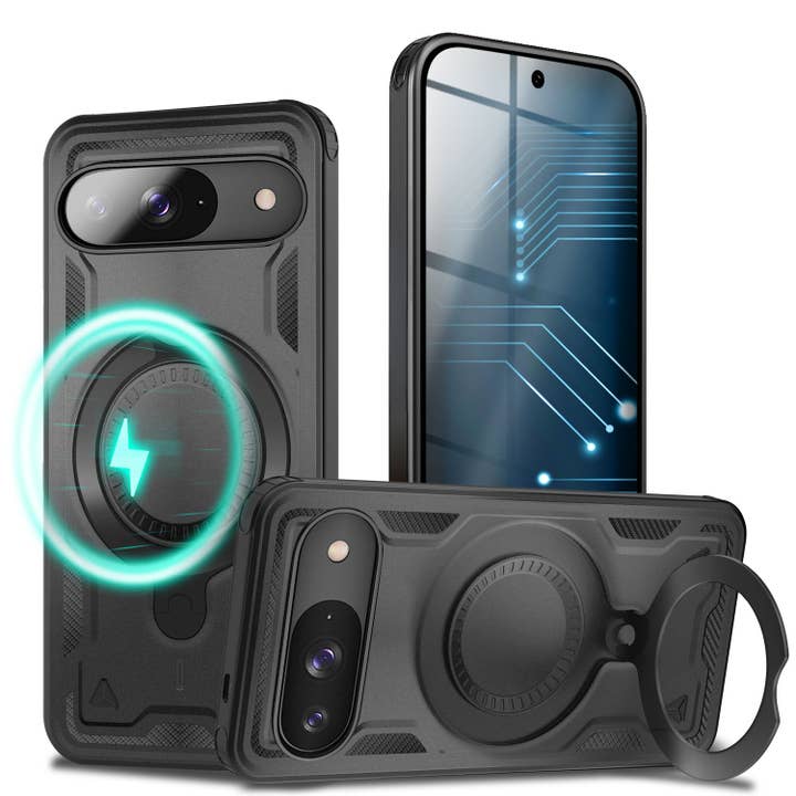 Coque NALIA Stormguard pour Google Pixel 9 – Coque MagSafe, Étui rigide antichoc avec support anneau 360° pour la vente par SchnappFreude