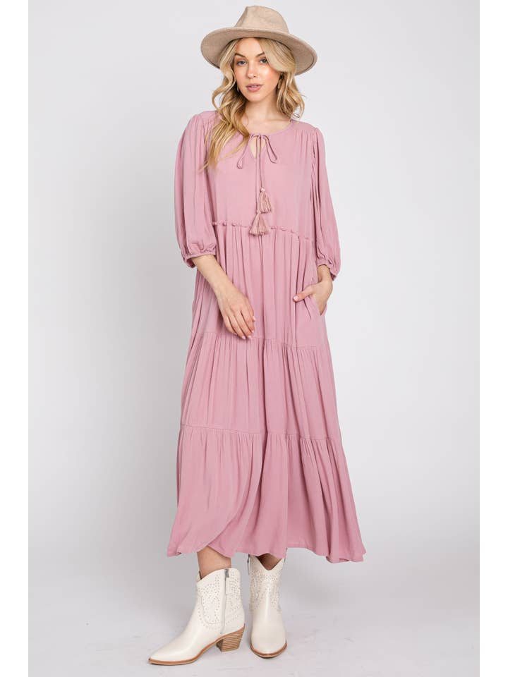 ELLEBORN – wholesale Klänning - Dam – Puff Sleeve Midi Klänning 3107D3