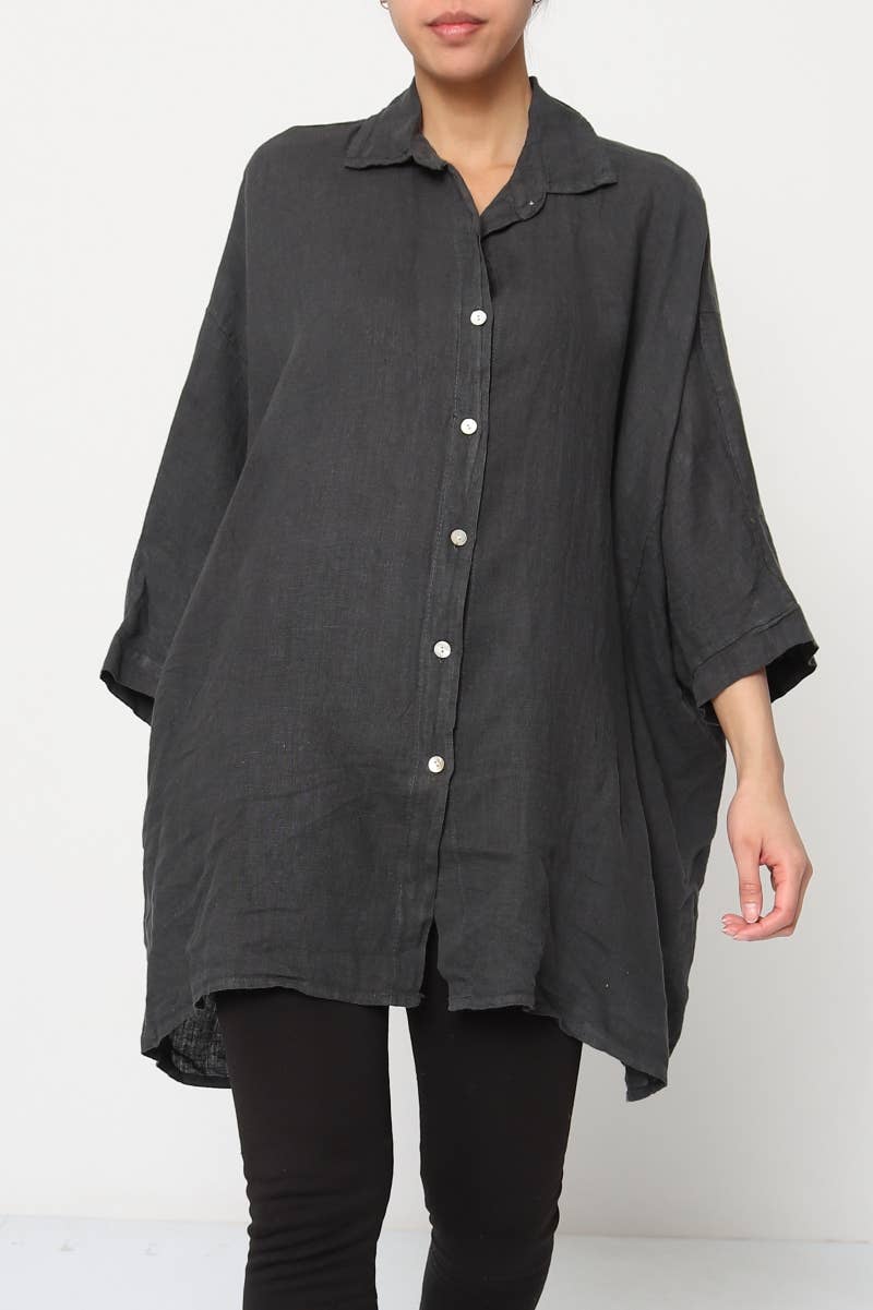 LÉA & LUC - Wholesale Button Down Shirt - Women's - 100% Linen Shirt REF. 285897