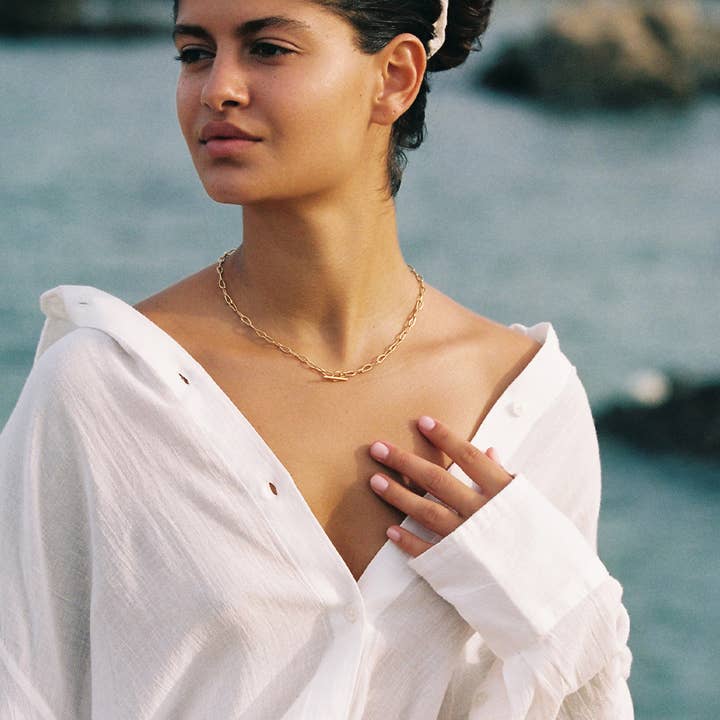 Agapée Jewelry - Wholesale Link & Chain Necklace - Horace Mini Choker | Jewelry Gold Gift Waterproof3