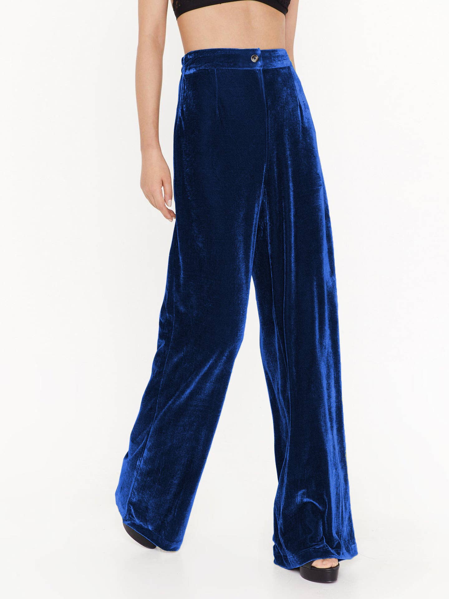 Sweetkama - Wholesale Pants - Women's - Solid Color Casual Style Wide Leg Velvet Pants GKBE00124