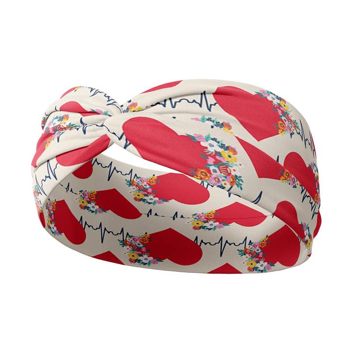 Heart of a Hero on Cream for wholesale by Lilac Market Headbands