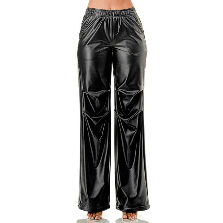 omgstyles - Wholesale Pants - Women's - LINED FLEECE FAUX LEATHER PANT