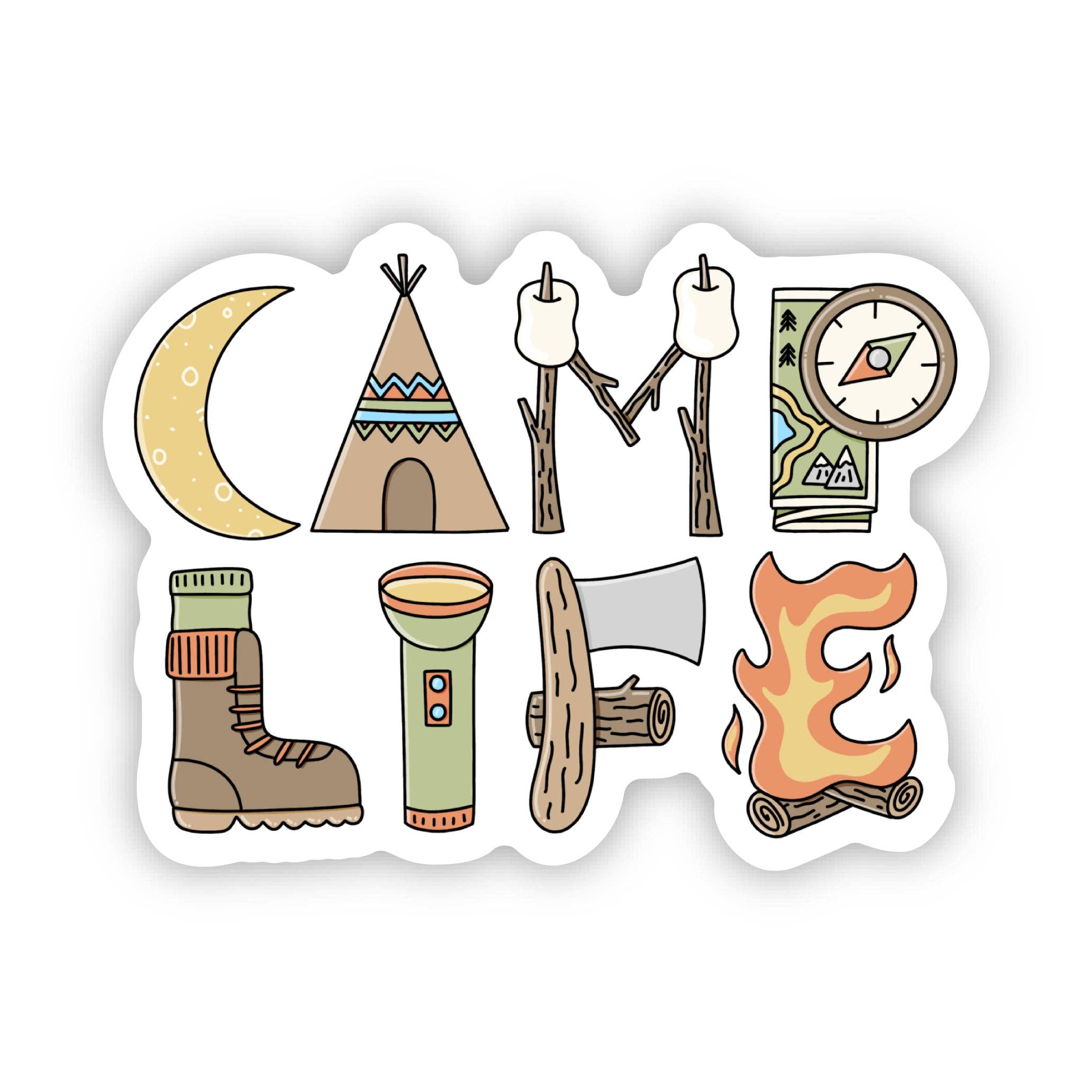 Big Moods - Wholesale Sticker - Camp Life Lettering Sticker1