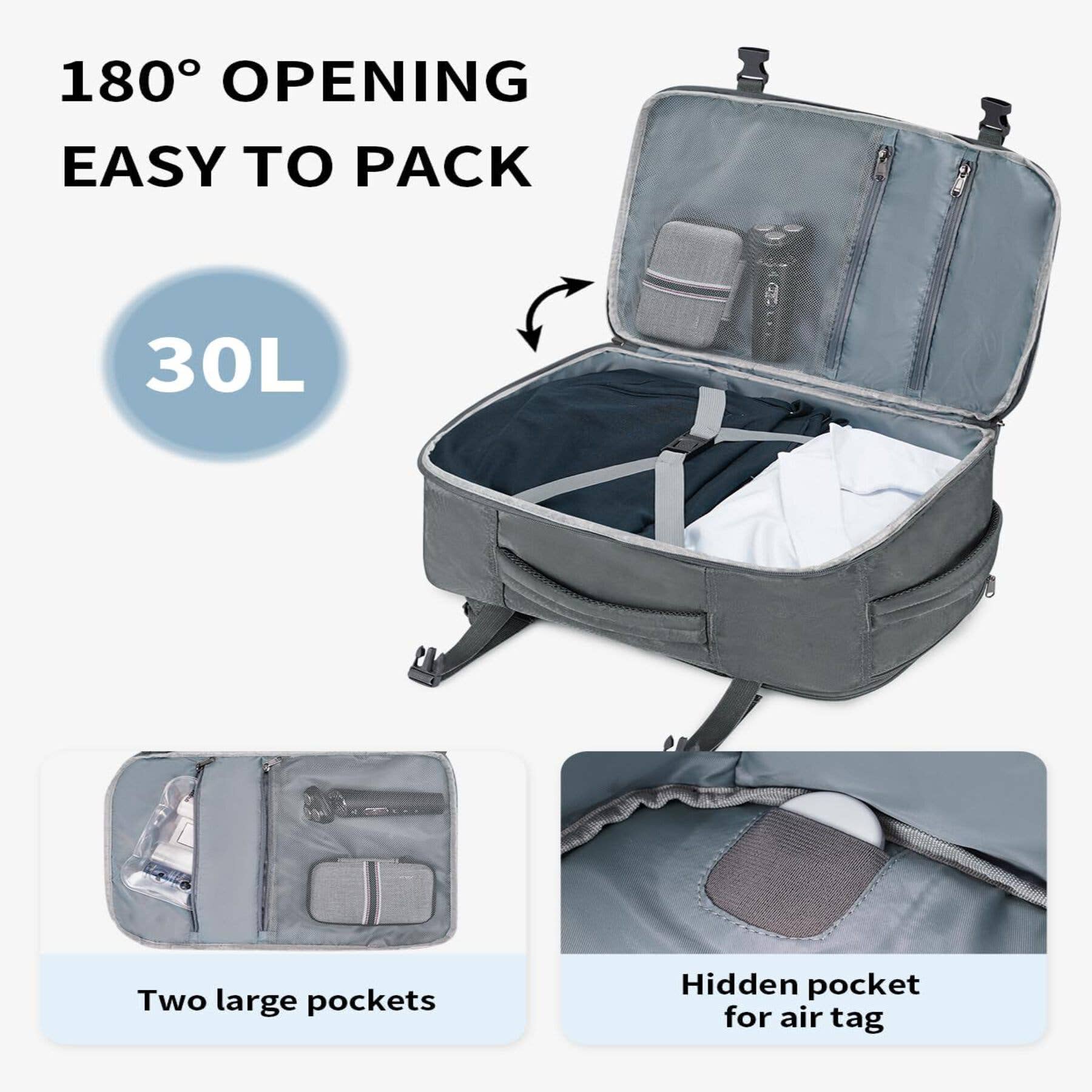 wandf - Wholesale Backpack – Unisex - ECOHUB 30L Flight-Approved Backpack USB Charging Port Bags12