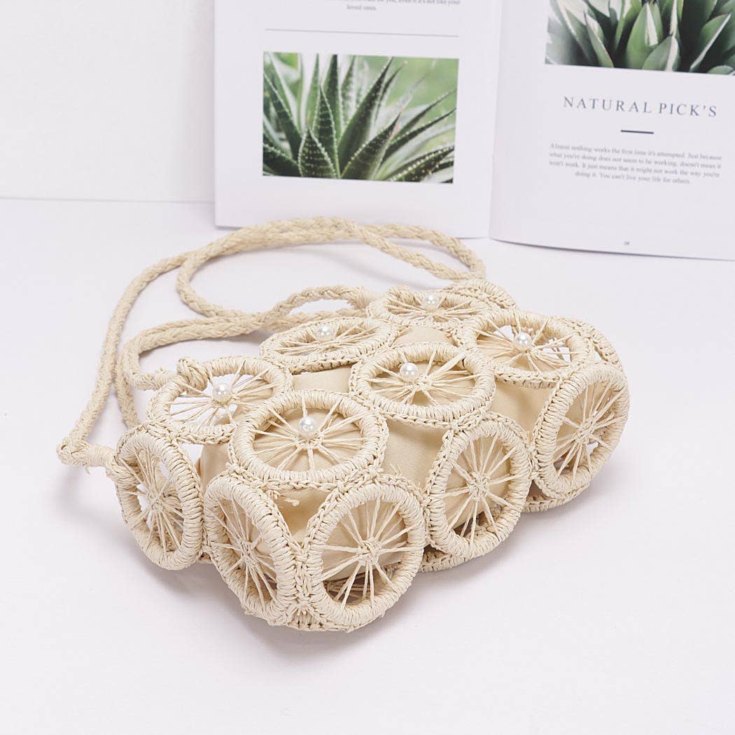 3AM BY H&D ACCESSORIES – wholesale Crossbody bag – Women's –  Faux Straw Multi Round Handmade Crossbody Bag4