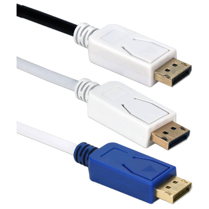 Confezione da 3 connettori per cavi DisplayPort UltraHD 4K da 3 piedi per la vendita all'ingrosso da parte di QVS Inc