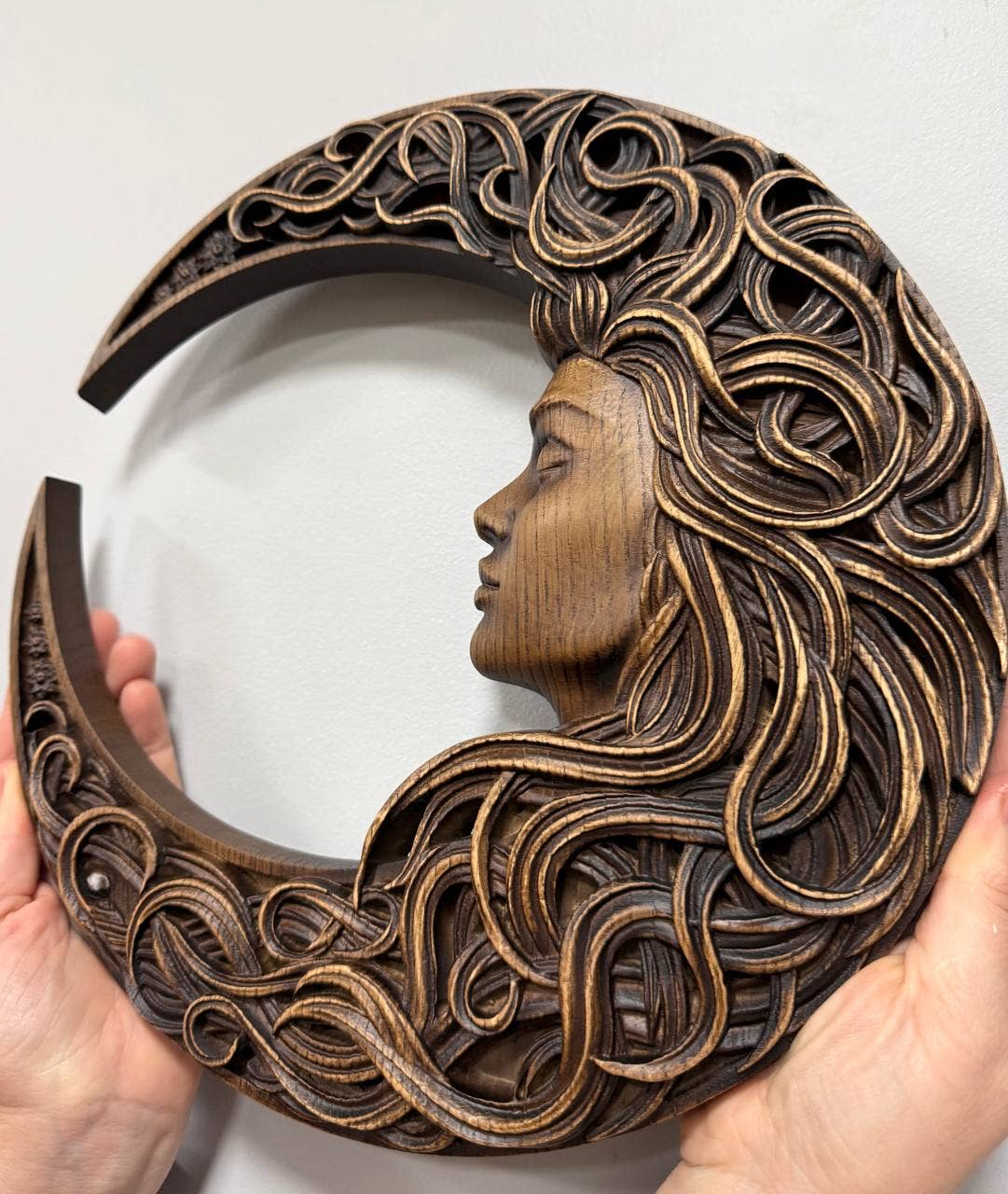 KozakWorkshop - Wholesale Wall Accent - Crescent Moon with Woman Face2