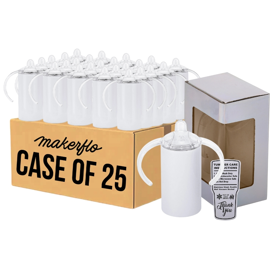 MakerFlo - Wholesale Drinking Glass/Cup - Kids & Baby - 12oz Straight Sub Sippy Cup Duo1