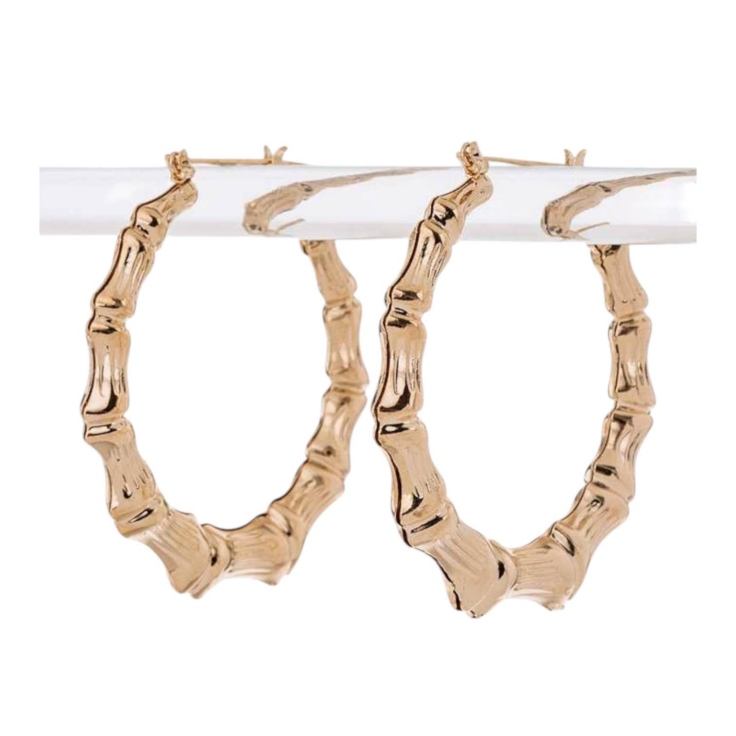 Gold 60MM ikonische Creolen aus Bambus für den Großhandel auf Faire0