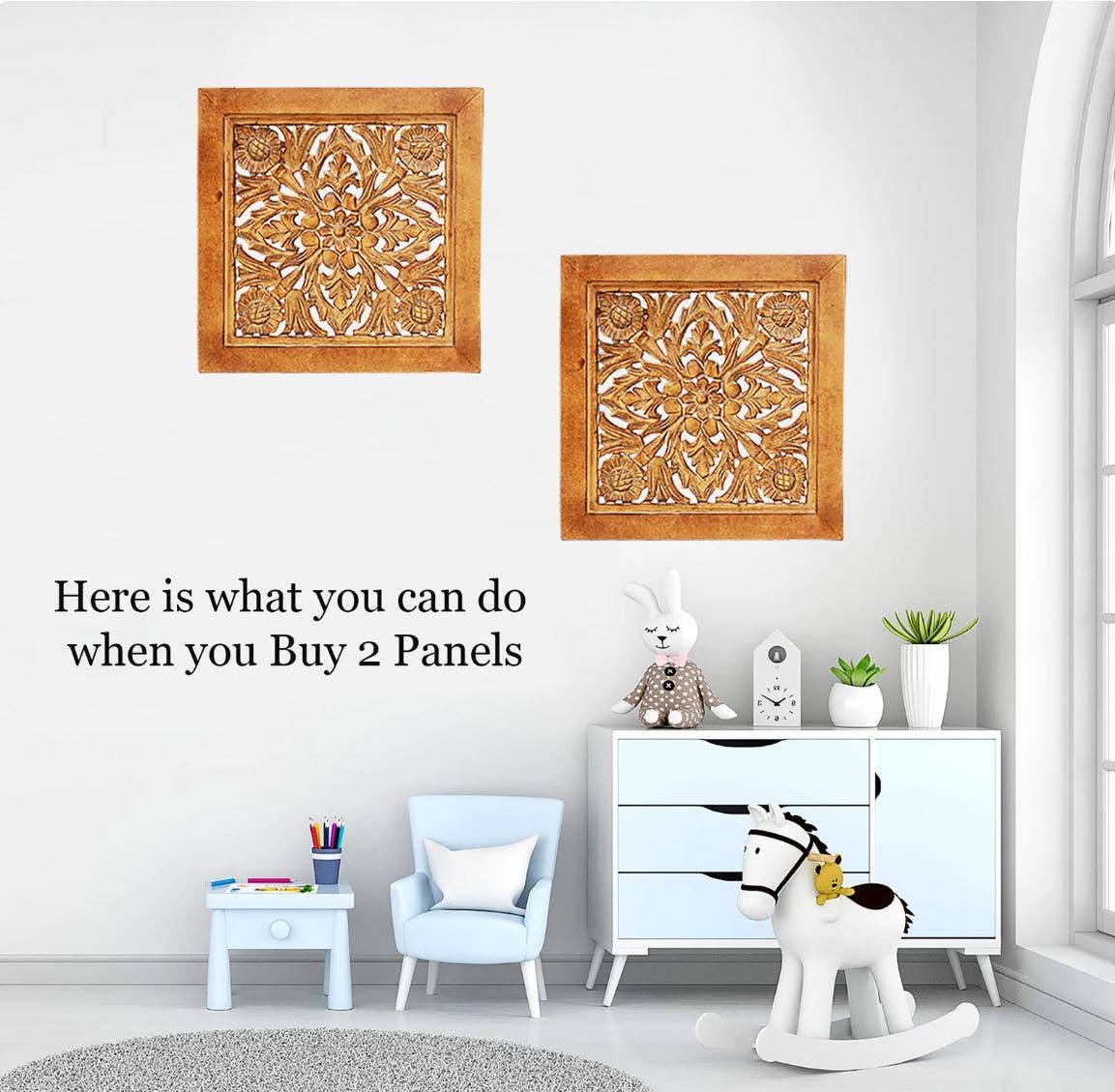 Lungta Imports - Wholesale Wall Accent - Handcrafted Large Lotus Wooden Wall Panel For Home Decor4