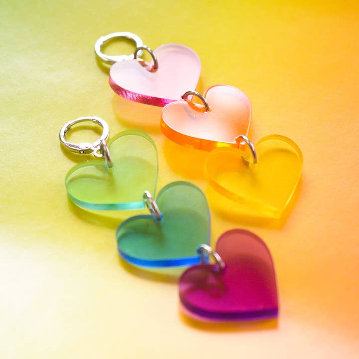 Corações de arco-íris translúcidos por atacado de Sunshine Studio