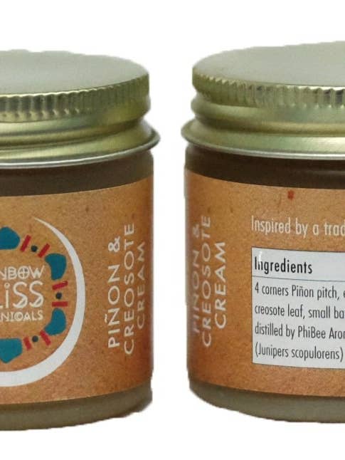 Crème au piñon et à la créosote pour la vente par Rainbow Bliss Botanicals