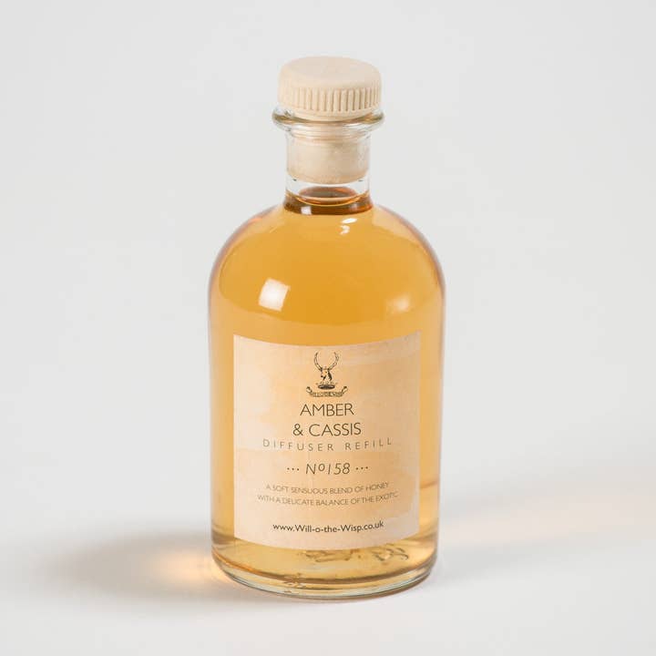 Amber & Cassis Diffuser Refill No 158 for wholesale by Will O The Wisp Candles