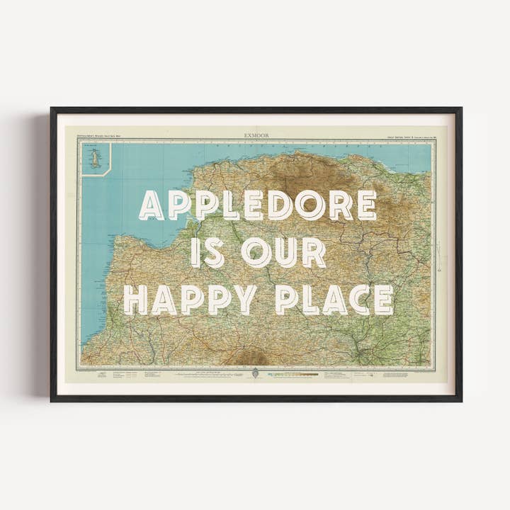 Add Your Town North Devon Map Print - Quote Wall Art for wholesale by Timmy Loves