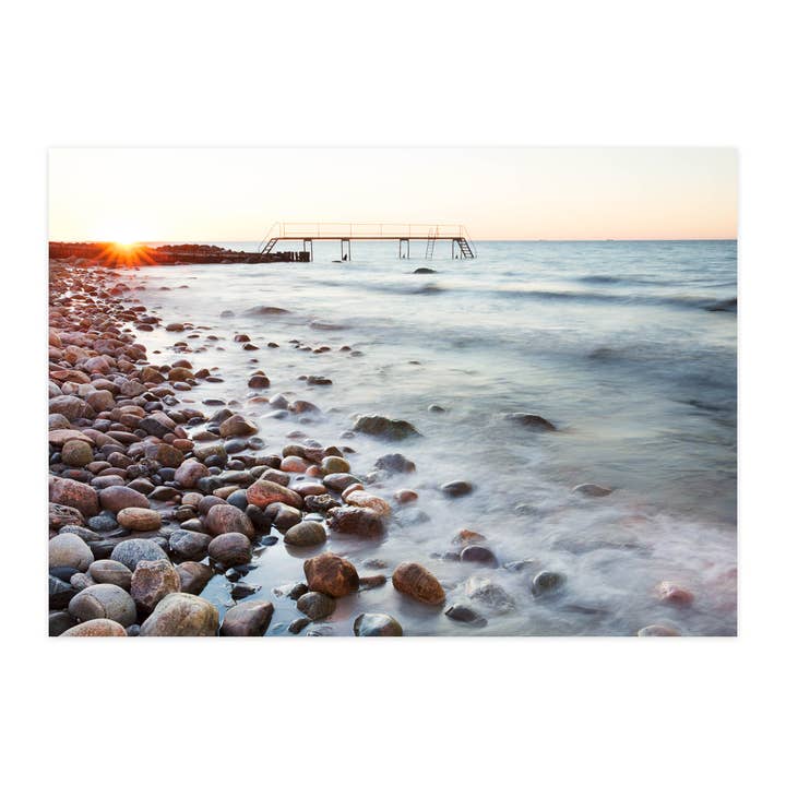 Cartolina "Sera al vecchio molo balneare" per la vendita all'ingrosso da parte di paruspaper. nutzfeine papeterie