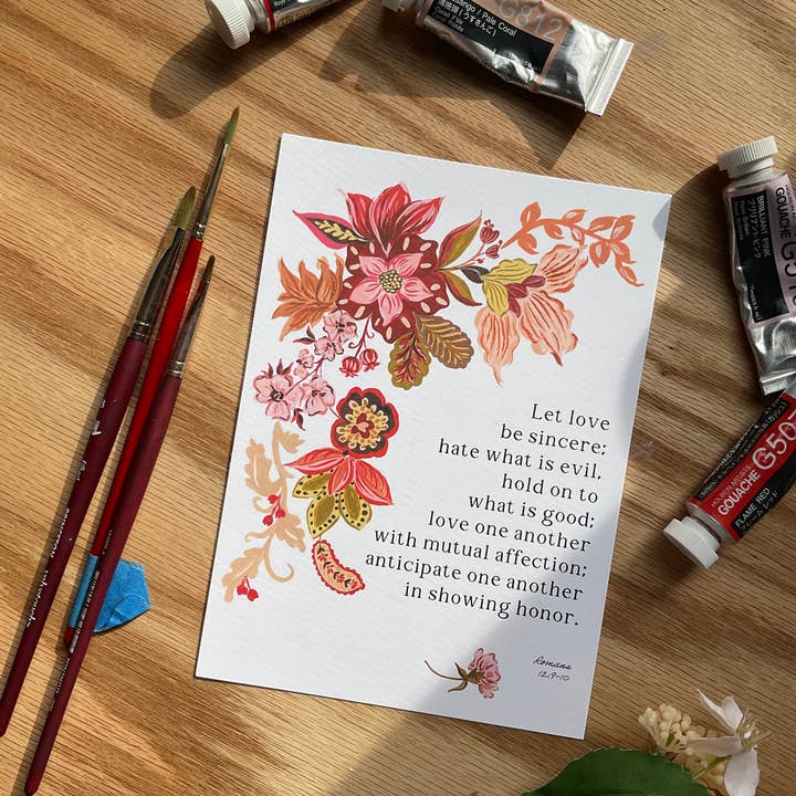 (1065) Let Love Be Sincere Art Print for wholesale by Catholic Handmade