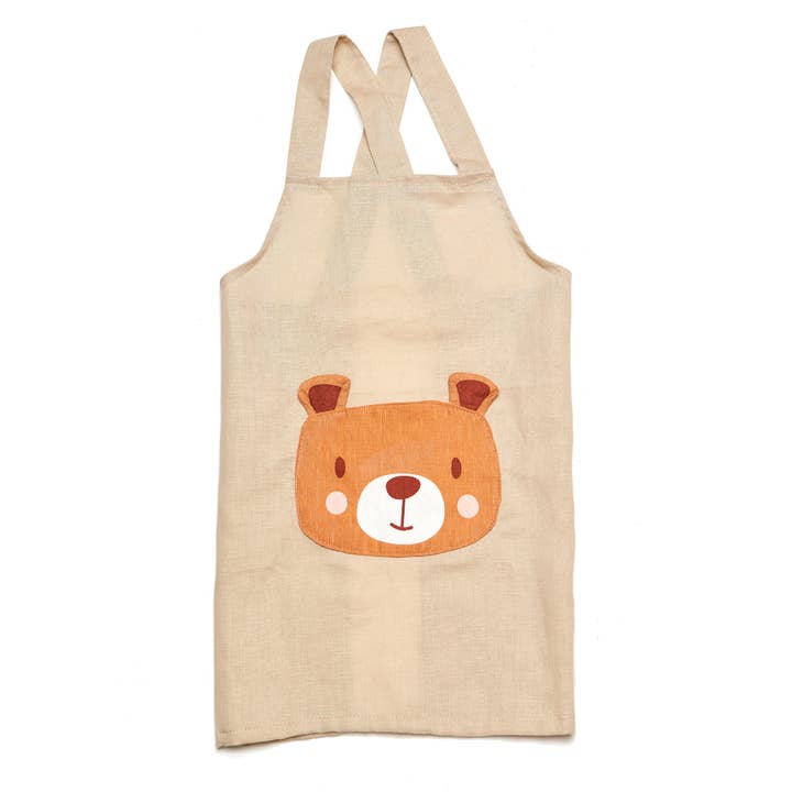 Bear Linen Apron for wholesale by ThreadBear Design (Ship from Canada)