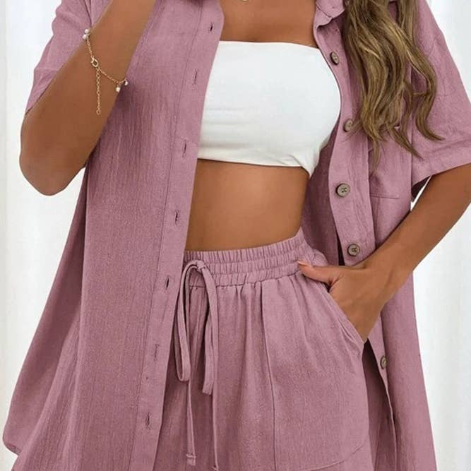 Plain Button Up 2PCS Pajamas Set ZK084 and other Purchase wholesale plain pj sets. Free returns & net 60 terms on Faire trending on Faire.