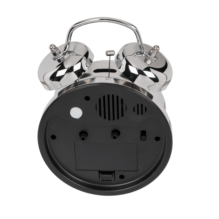 Out of the blue KG - Wholesale Alarm Clock - Metal Alarm Clock, Chrome,1