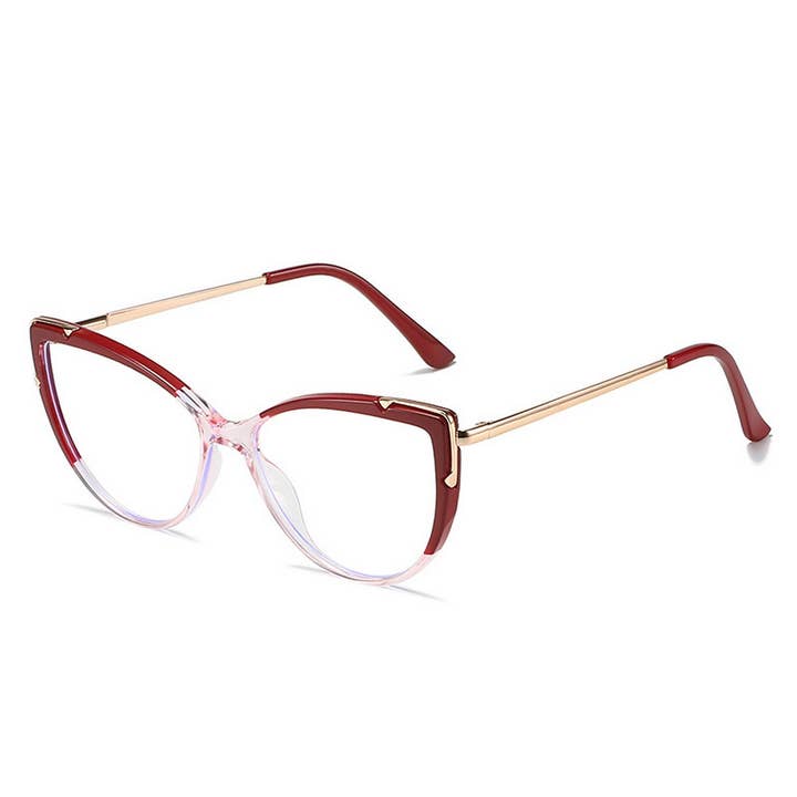 ACCITY - Wholesale Eyeglasses - Women's - CAT-EYE TR FRAME TEMPLES BLUE LIGHT FLAT GLASSES_CWASG02755