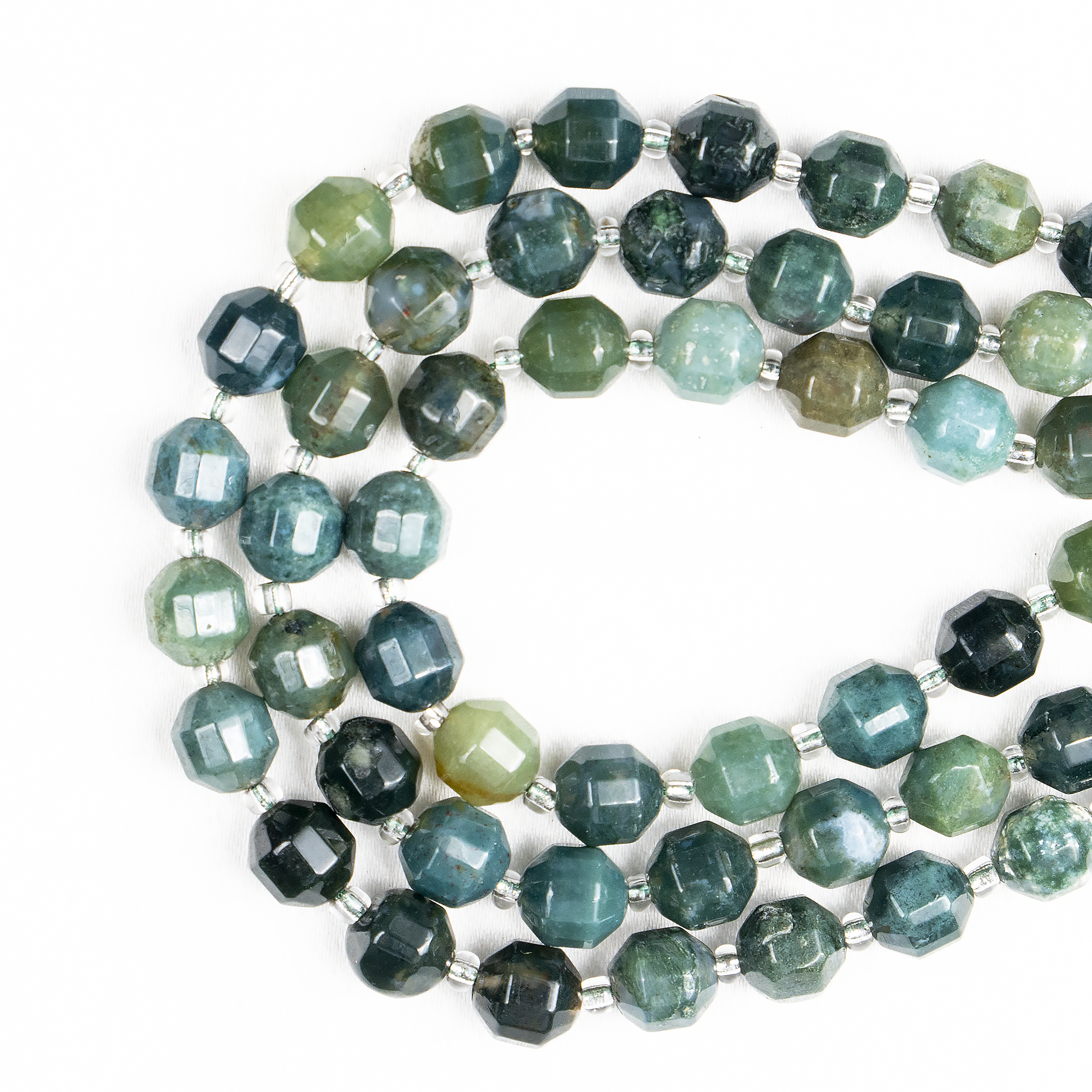Soothing Crystals Beads - Wholesale Beads - Faceted Prism Cut Beads | Moss Agate | Crystal Beads3