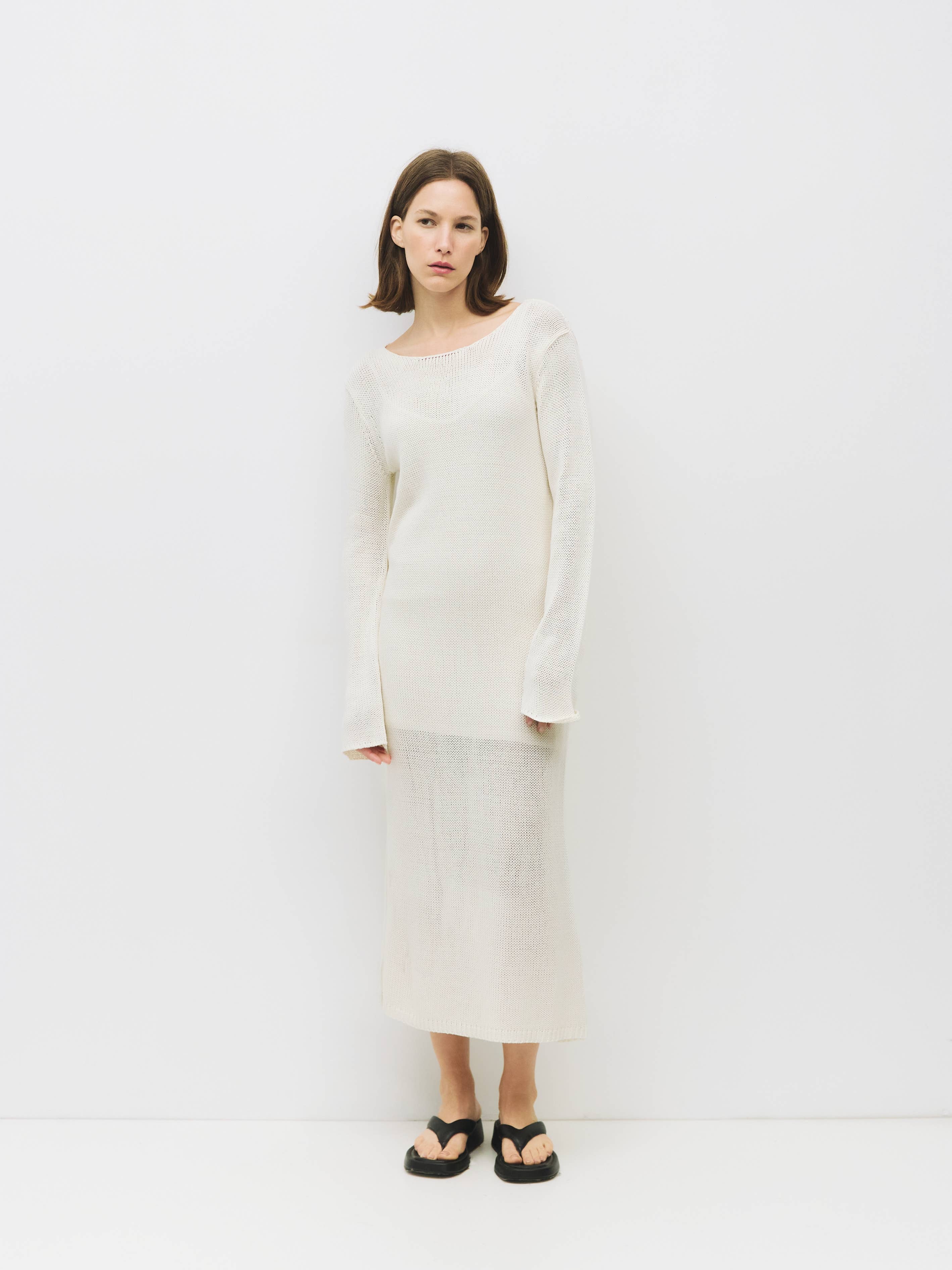 CREAM The Shauna Dress | Knit Long Sleeve Midi Dress for wholesale on Faire0