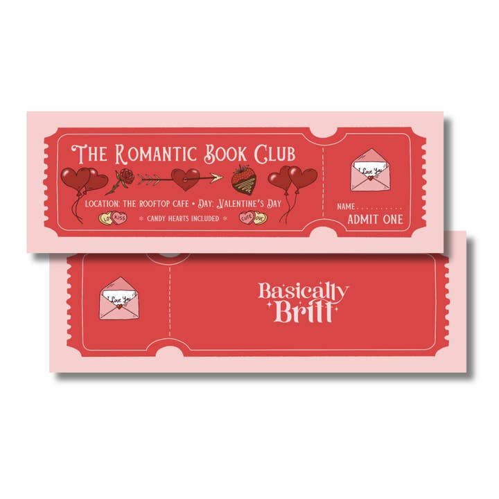 Marcador - Tarjeta de Club de Lectura de San Valentín Separador para venta al por mayor de Basically Britt