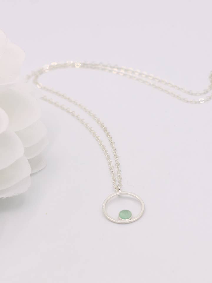 ESMERALDA emerald pendant wedding necklace for wholesale by Loane Bijoux