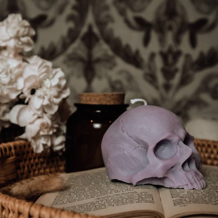 A Pleasant Thought - Wholesale Novelty Candle - Half Skull | Pillar Candle3