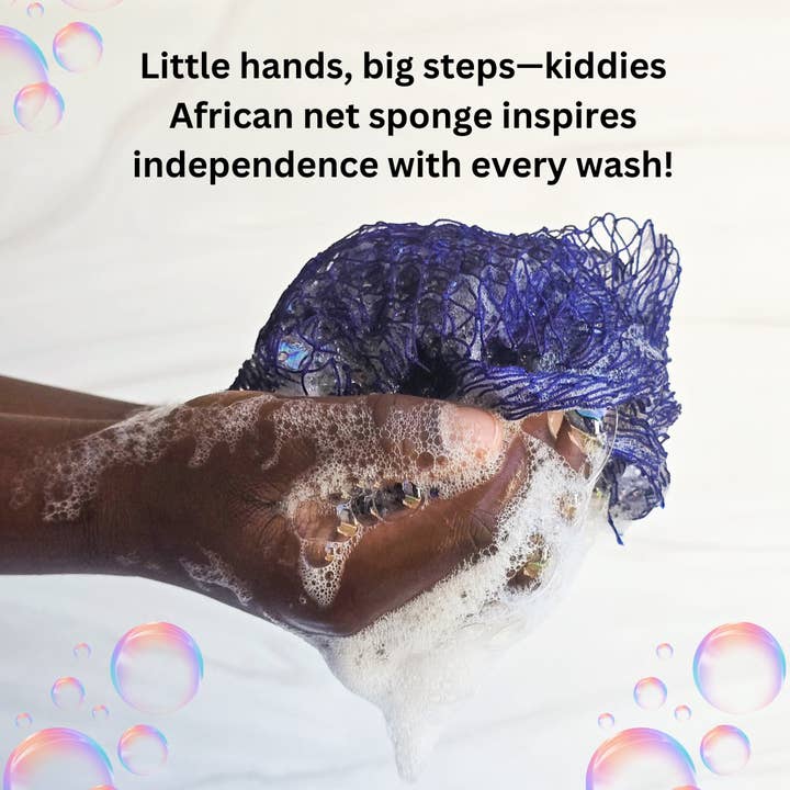 Herbs 'N Butters – Esponja - Crianças e bebés por atacado – Esponja de Rede Africana para Crianças – Hora do Banho Divertida e Independente6