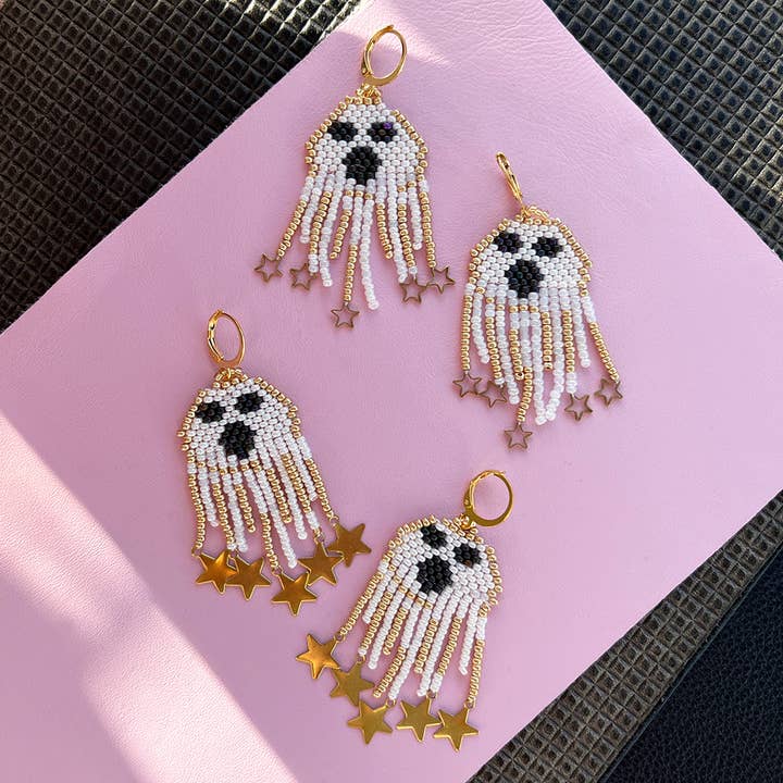 Handmade Halloween Ghost Earrings for wholesale by Shh by Sadie