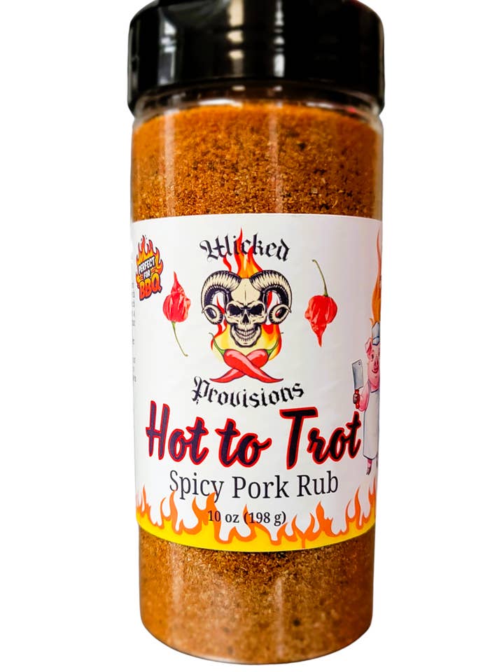 Wicked Provisions - Hot to Trot : mélange d'épices piquant pour porc pour la vente par Chef Flaco's Gourmet Foods