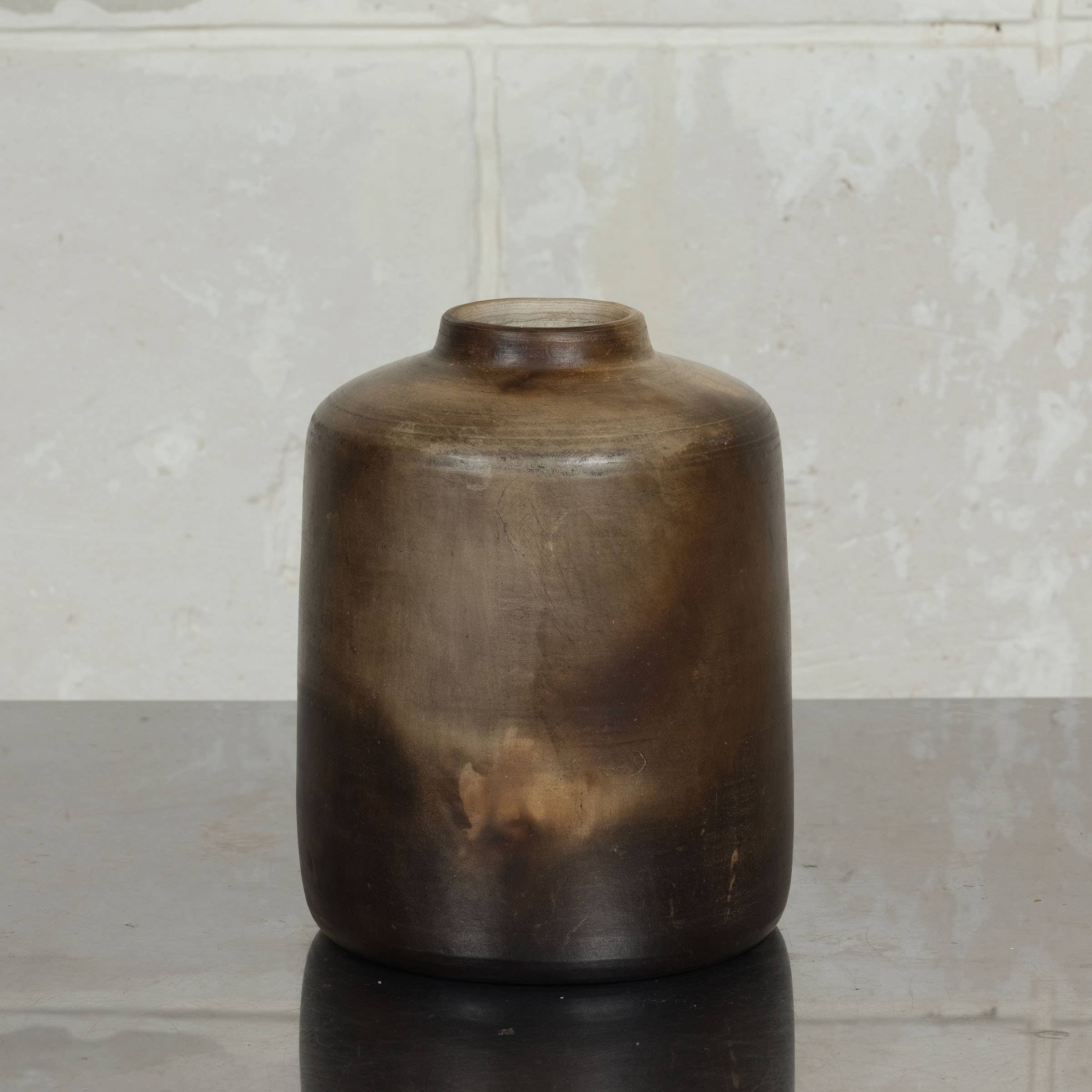 AS'ART a sense of crafts - Wholesale Vase - Zulu Pottery, Smoked Patina, Cylindrical, South Africa0