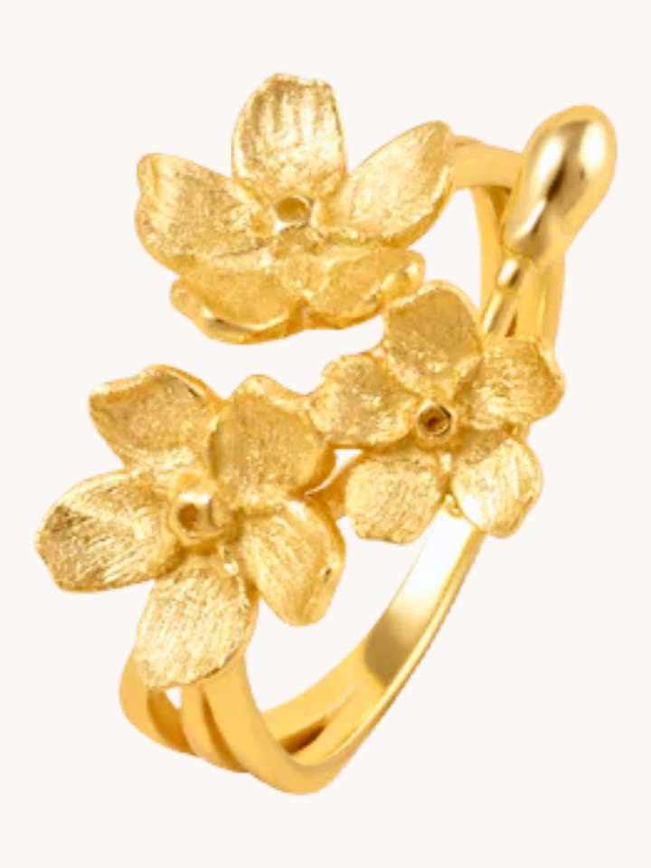 Kirschblütenstrauß Goldverstellbarer Ring W. für den Großhandel von Gratinsta