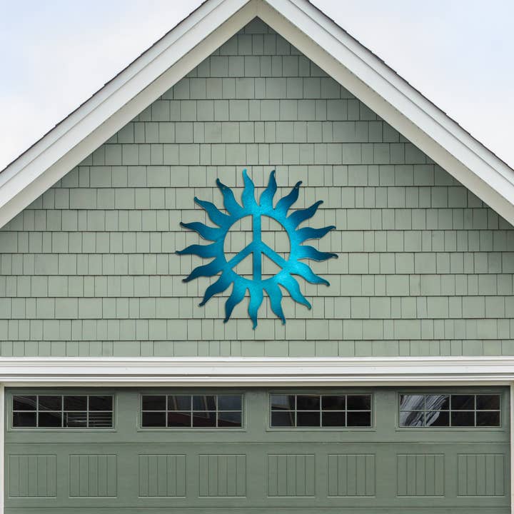 Riverside Designs - Wholesale Wall Accent - Peace Sign Sun Metal Wall Art | Indoor & Outdoor Home Décor