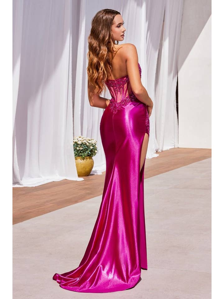 Tux-USA® - Wholesale Gown - Women's - Strapless Lace & Satin Dress2