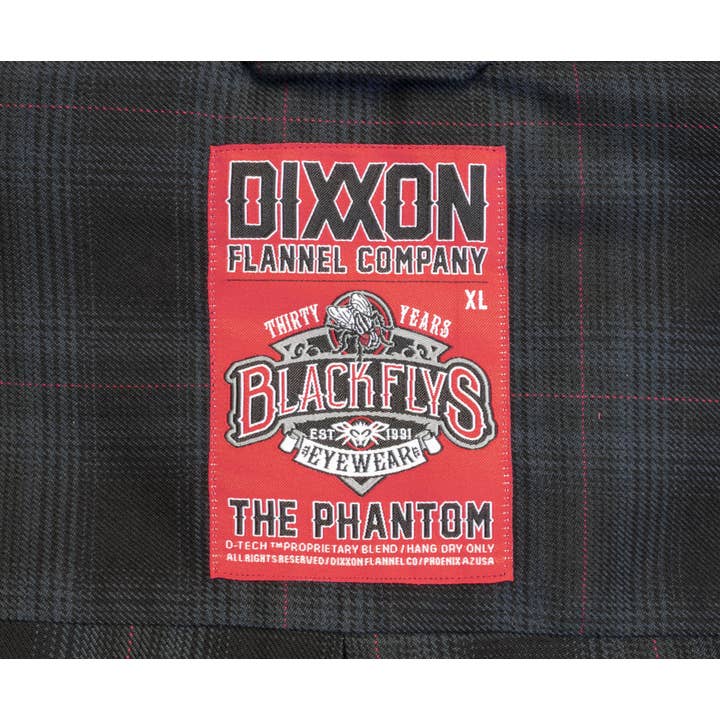 The Phantom Black Flys x Dixxon Men's Flannel Collab for wholesale on Faire