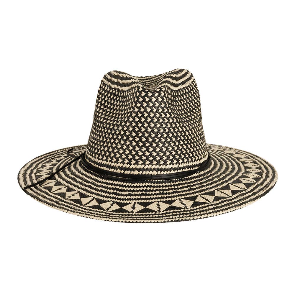 American Hat Makers - Vente Chapeau de paille – femme - Chapeau de soleil en paille style safari bicolore - modèle Eppie6