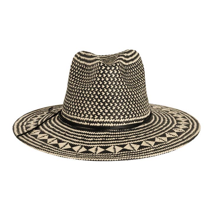 American Hat Makers - Vente Chapeau de paille – femme - Chapeau de soleil en paille style safari bicolore - modèle Eppie6