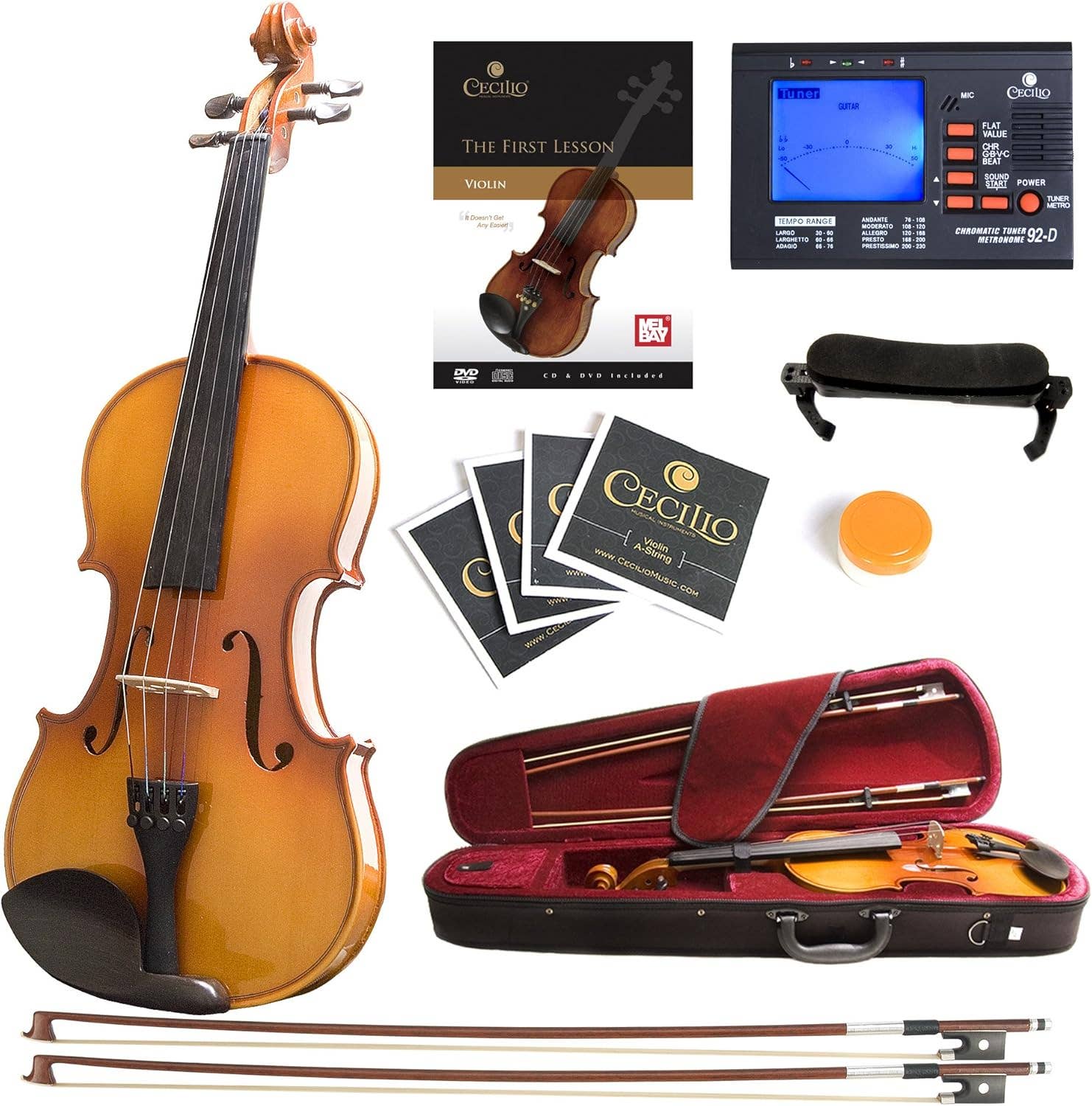 Above Edge - Wholesale Musical Instrument - Violin Instrument – MV400 Size 1/4 Acoustic Violin with Bow,0