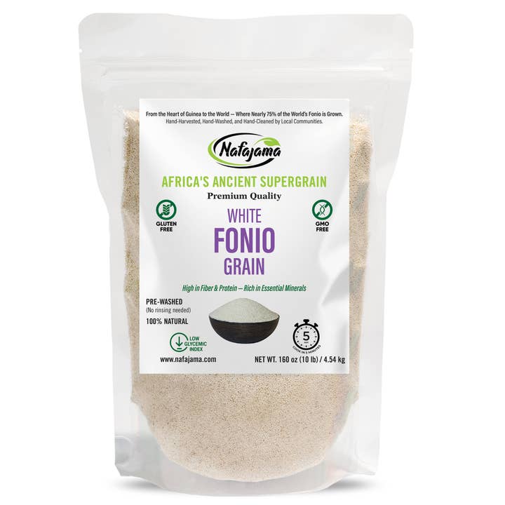 Nafajama Premium White Fonio Grain - 2-Pack (10 lb Each) for wholesale by Nafajama