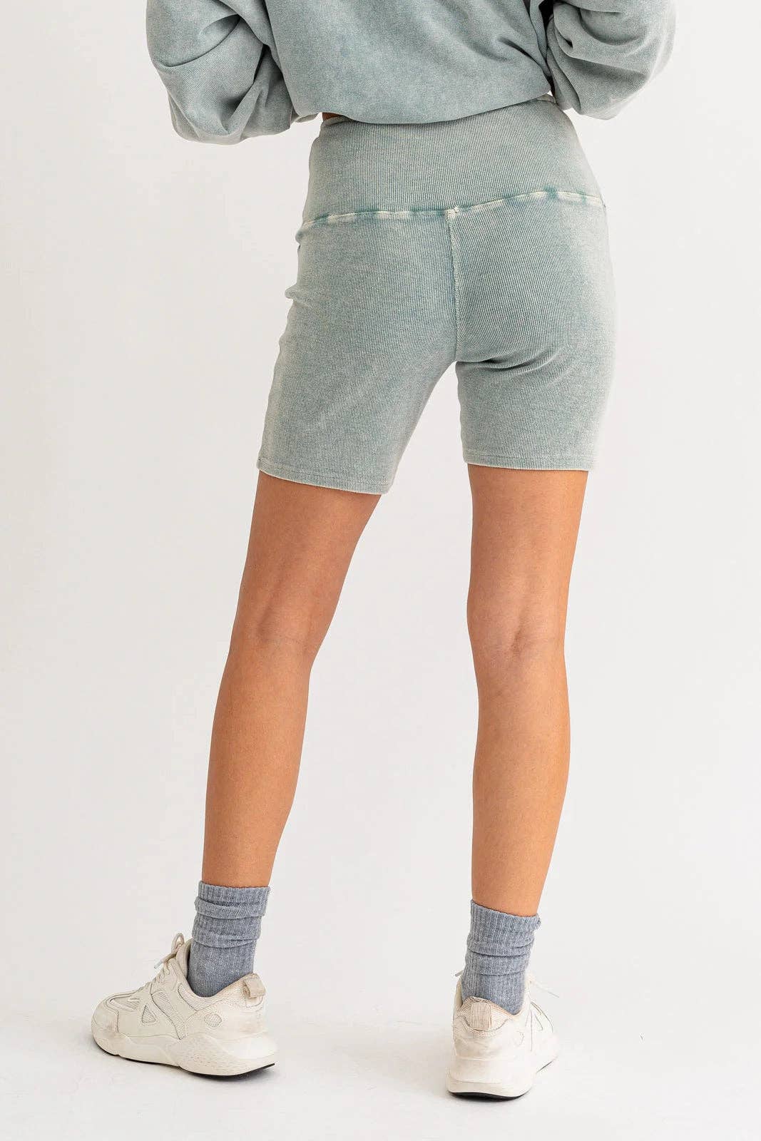 Tasha Apparel Wholesale - Wholesale Athletic Shorts - Women's - Mineral Wash Ribbed Tummy Control Biker Shorts25