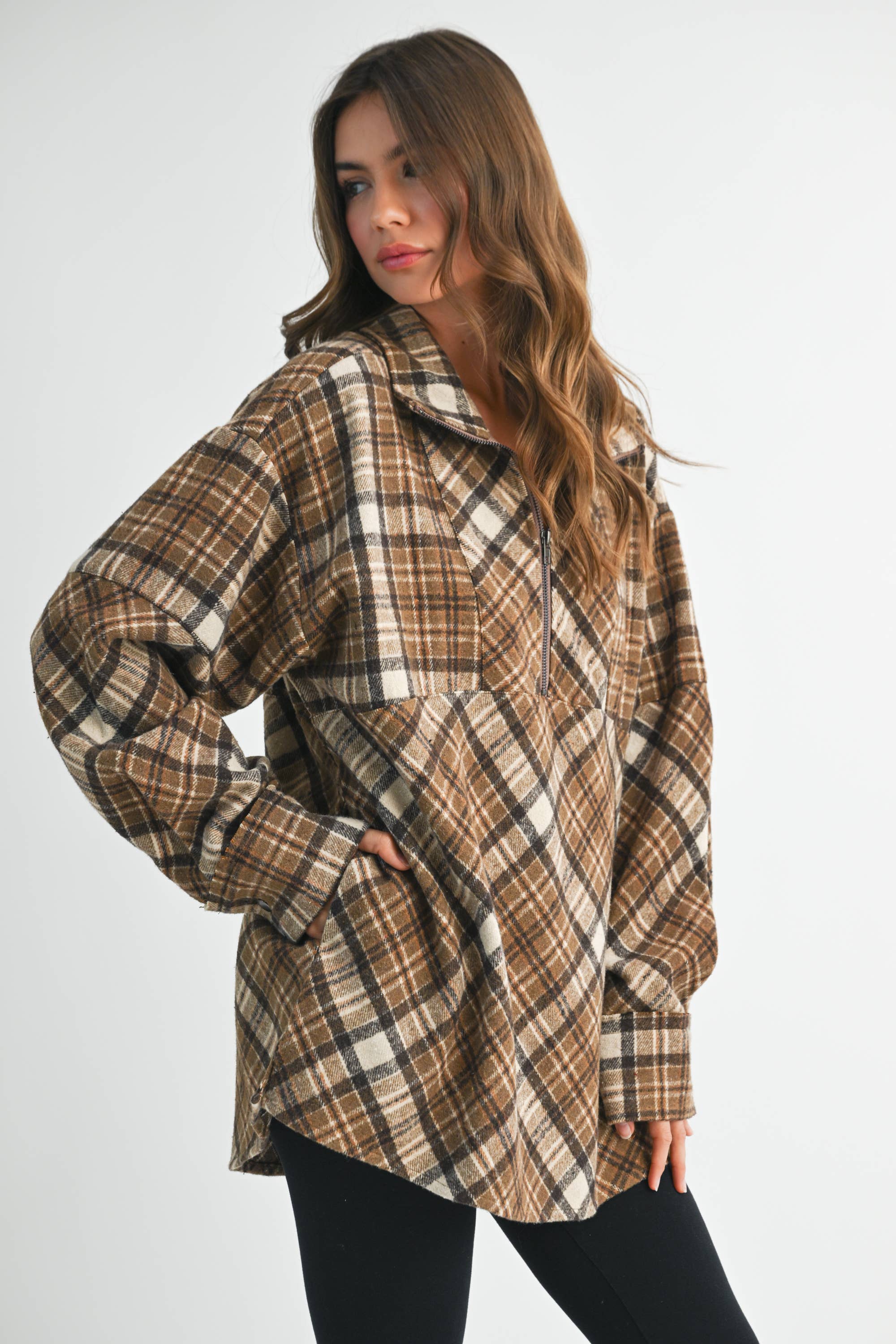 AEMI + CO - Wholesale Sweatshirt - Women's - 8421EK Mya Plaid Pullover 121