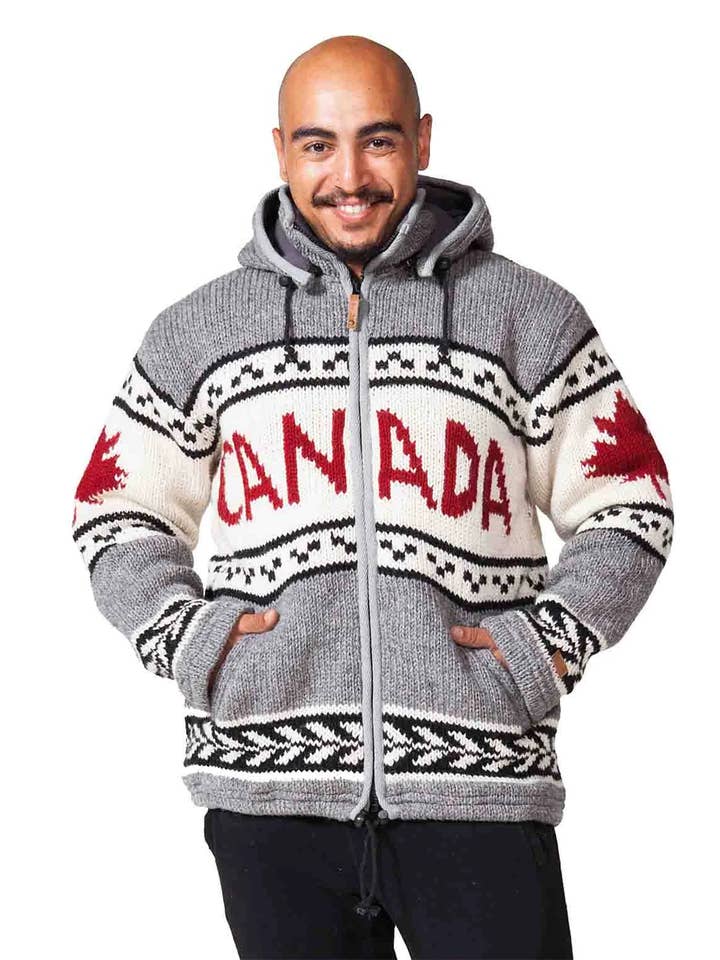 Grey AAA Canada Cardigan for wholesale on Faire2