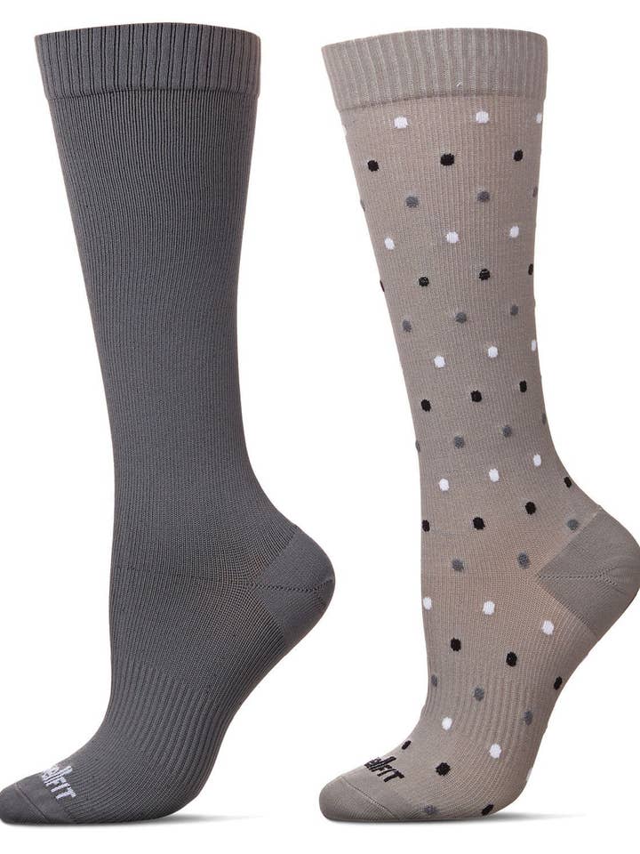 Dotted/ Solid 2 Pair Compression Socks for wholesale by Infinity Classics International Inc.