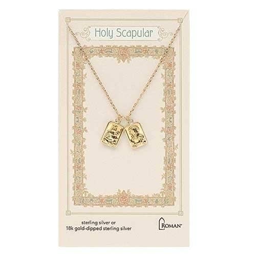 Roman - Wholesale Pendant/Charm Necklace - Gold Double Adjustable Scapular Necklace; Carded0
