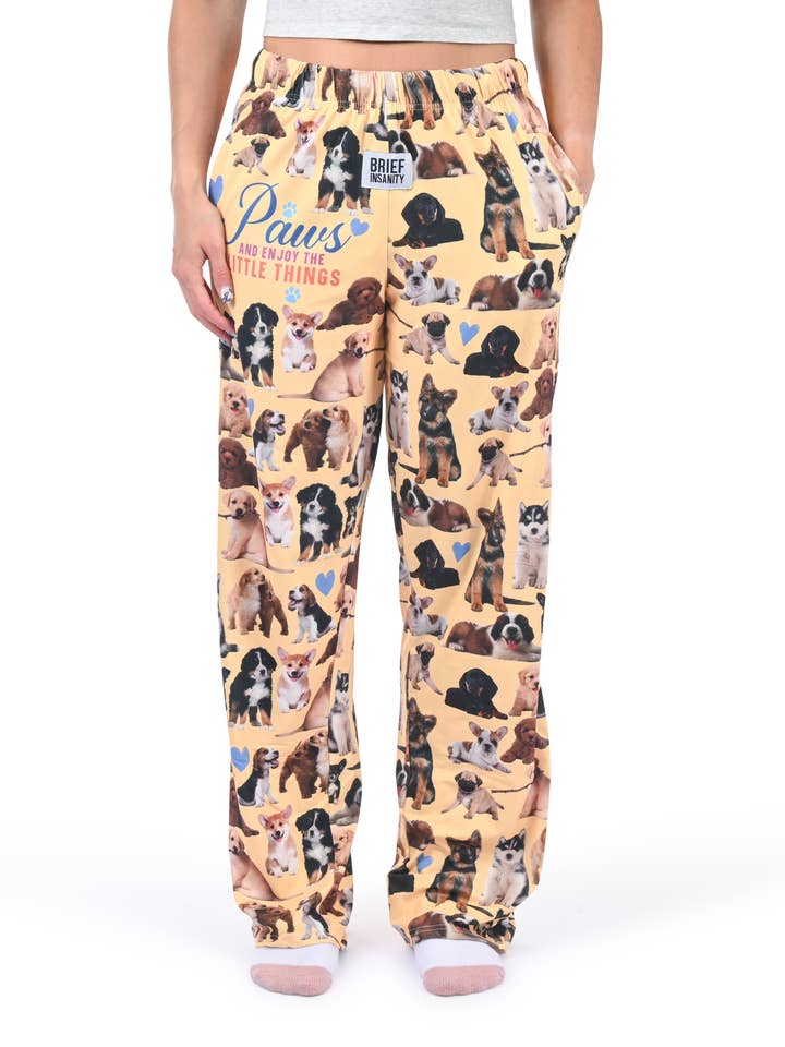 Paws & Enjoy the Little Things Pajama Pants for wholesale by BRIEF INSANITY